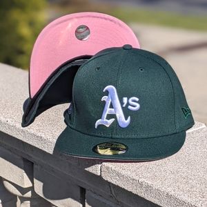 New Era Oakland A's Fitted Hat W/ Pink UV